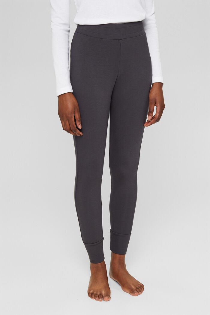 Jersey trousers with an elasticated waistband made of TENCEL™, ANTHRACITE, detail image number 0