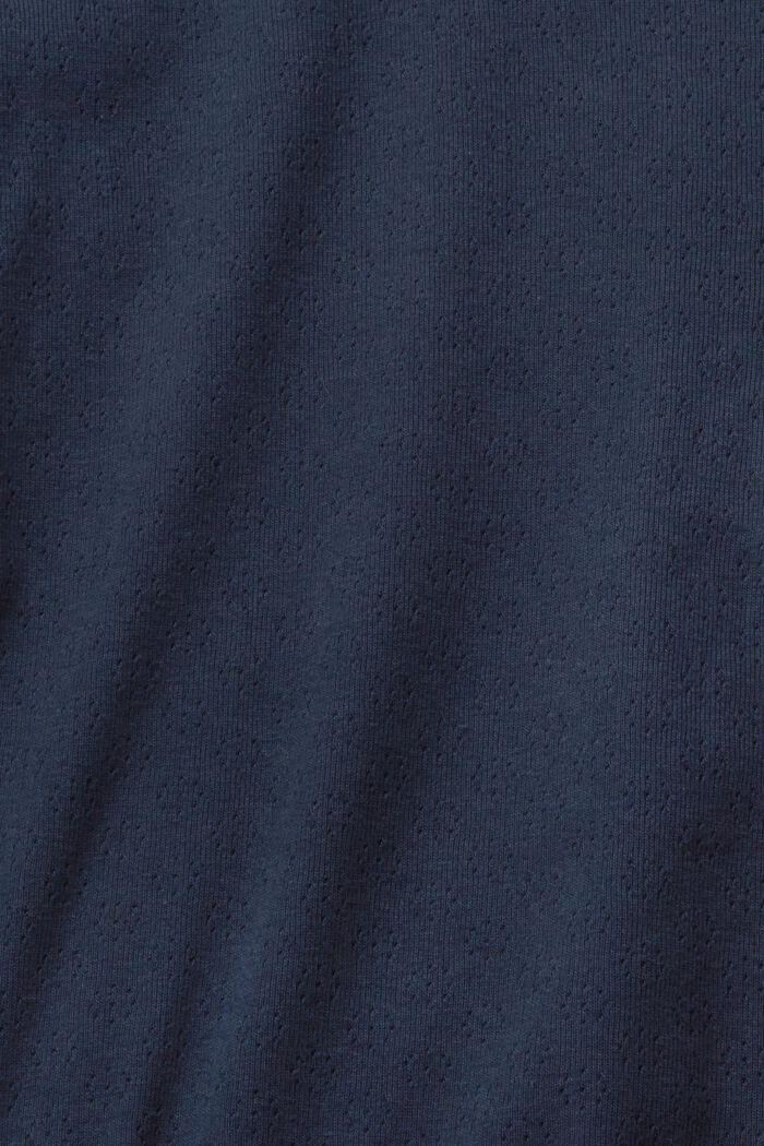 Pointelle 3/4 sleeve top, NAVY, detail image number 5