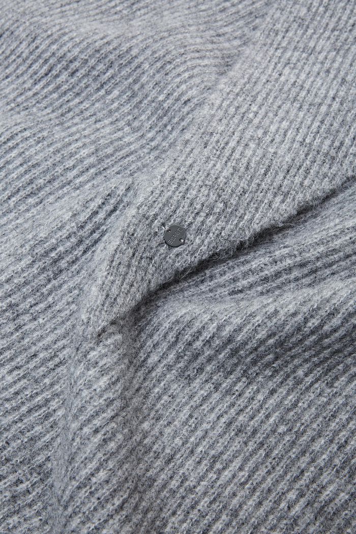 Rib-knit triangle scarf, LIGHT GREY, detail image number 1