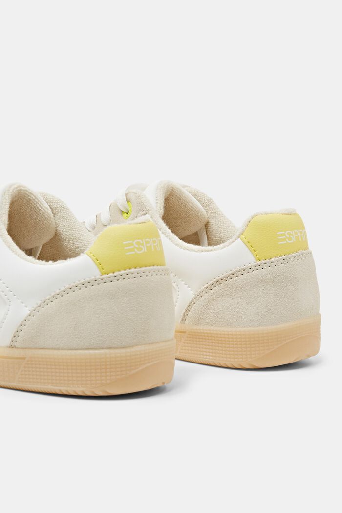 Mix-Material Sneakers, PASTEL YELLOW, detail image number 4
