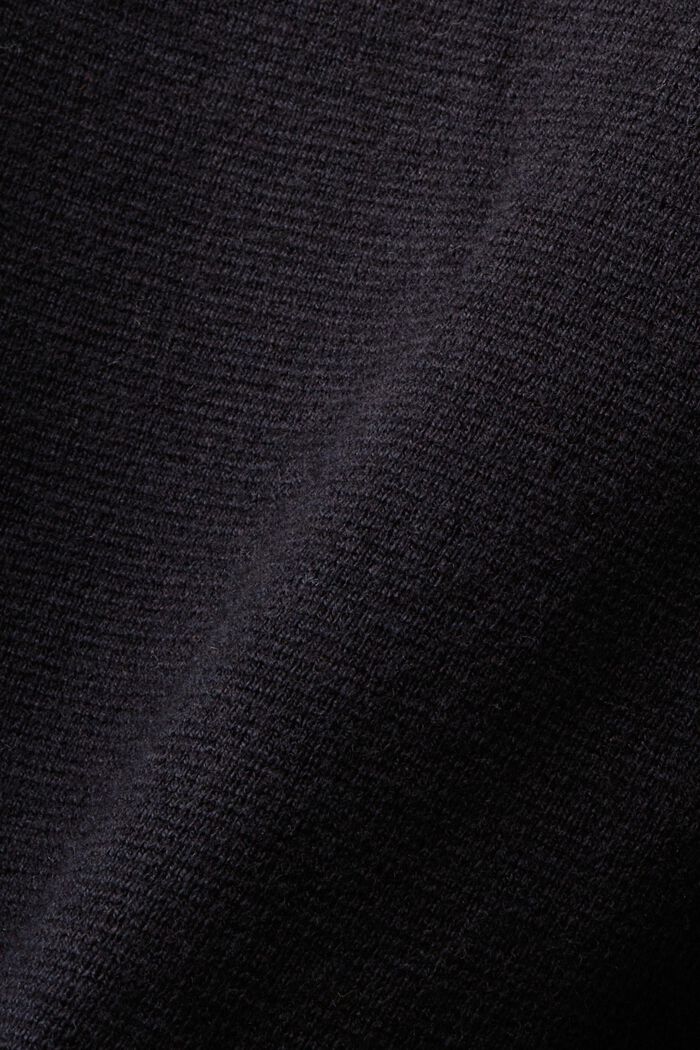 V-Neck Wool-Blend Cardigan, ANTHRACITE, detail image number 4