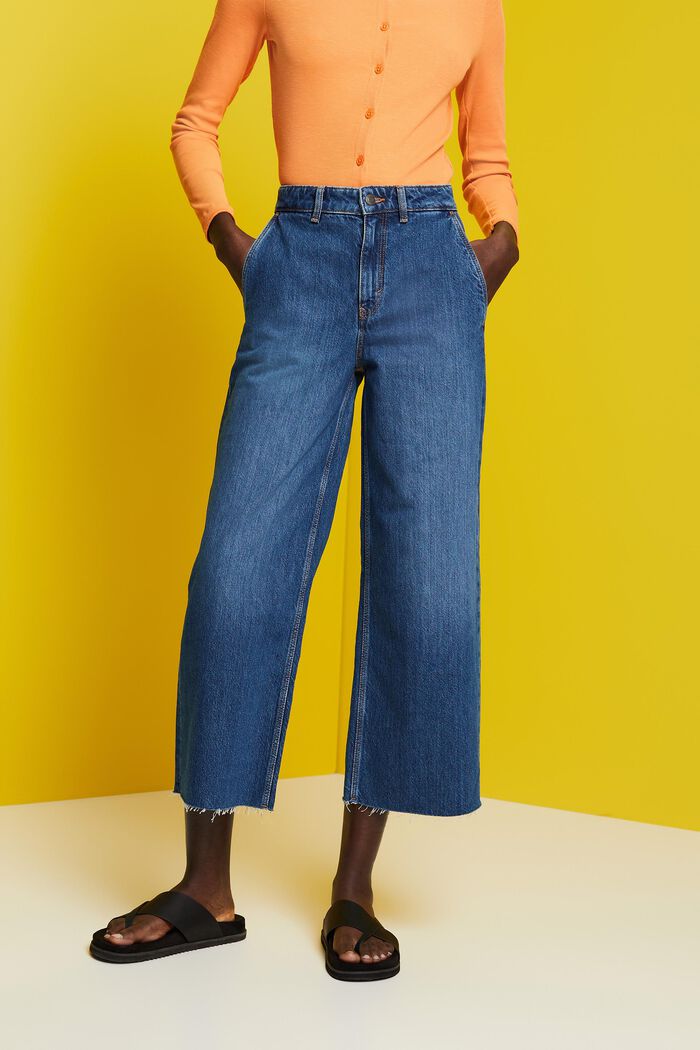 High-rise culotte jeans, BLUE MEDIUM WASHED, detail image number 0