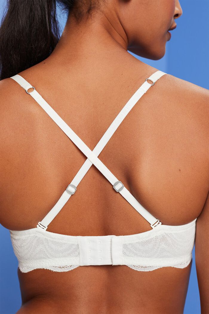 Padded underwire bra with detachable straps, OFF WHITE, detail image number 3