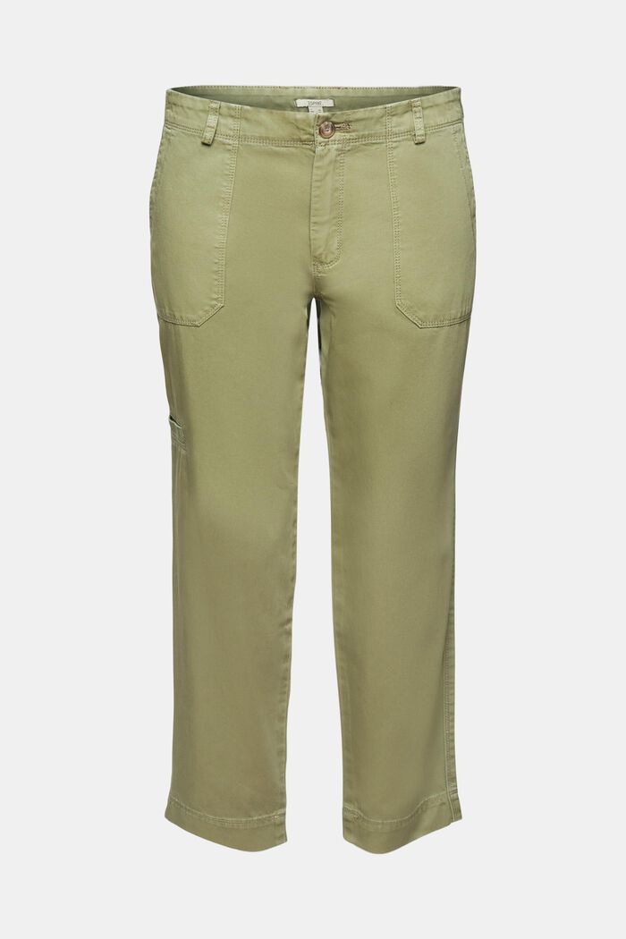 Capri trousers in pima cotton, LIGHT KHAKI, detail image number 6