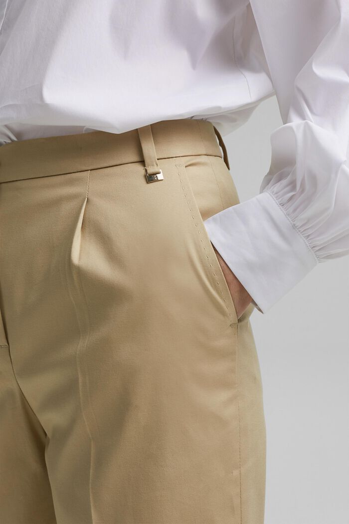 Business chinos made of stretch cotton, SAND, detail image number 2