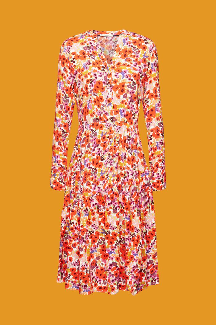 Midi dress with all-over floral print, LIGHT PINK, detail image number 6