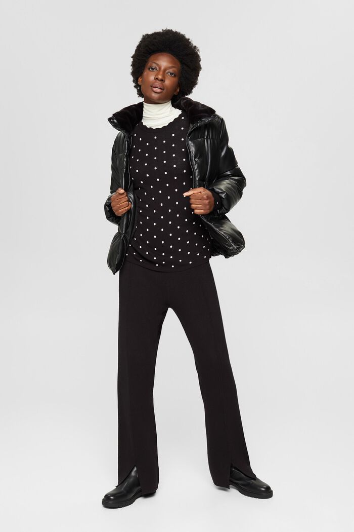 Polka dot jumper with LENZING™ ECOVERO™, BLACK, detail image number 1