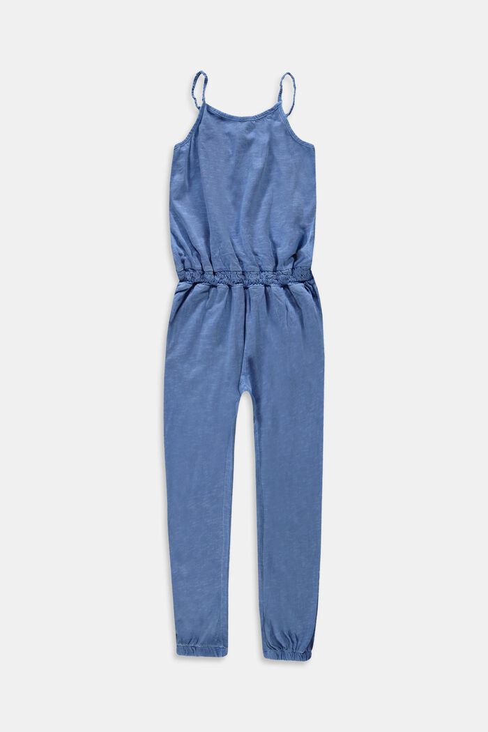 Jersey-Jumpsuit aus 100% Baumwolle, BRIGHT BLUE, overview