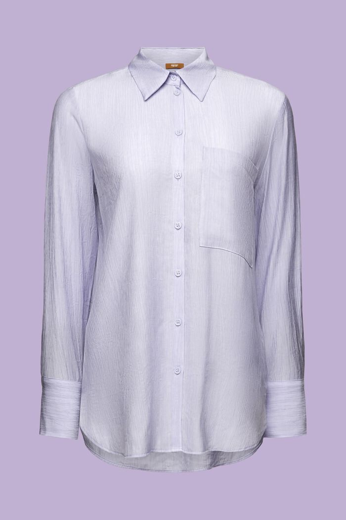 Crinkled Long Sleeve T-Shirt, LIGHT BLUE LAVENDER, detail image number 6
