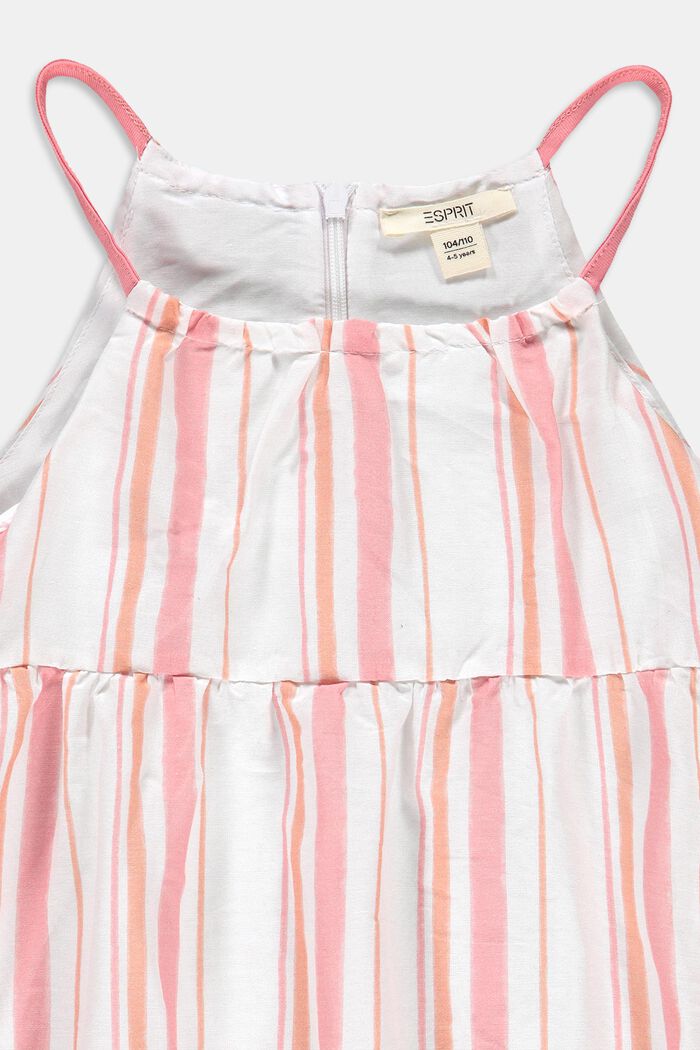 Striped flounce dress in 100% cotton, PINK, detail image number 2