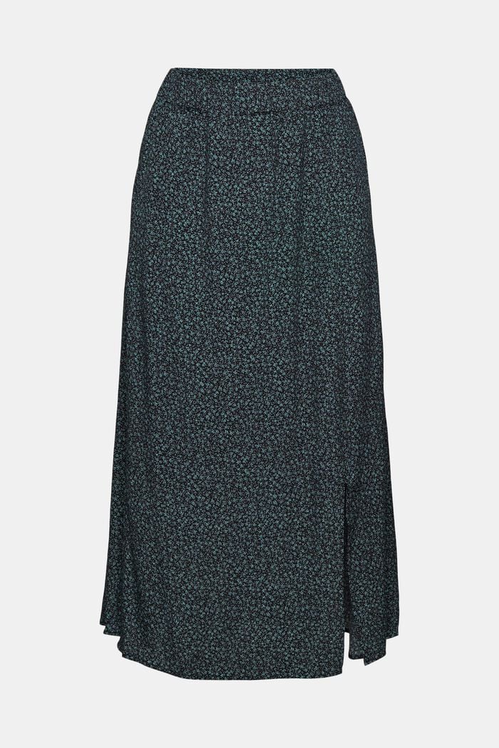 Midi skirt with a print and LENZING™ ECOVERO™, BLACK, detail image number 6