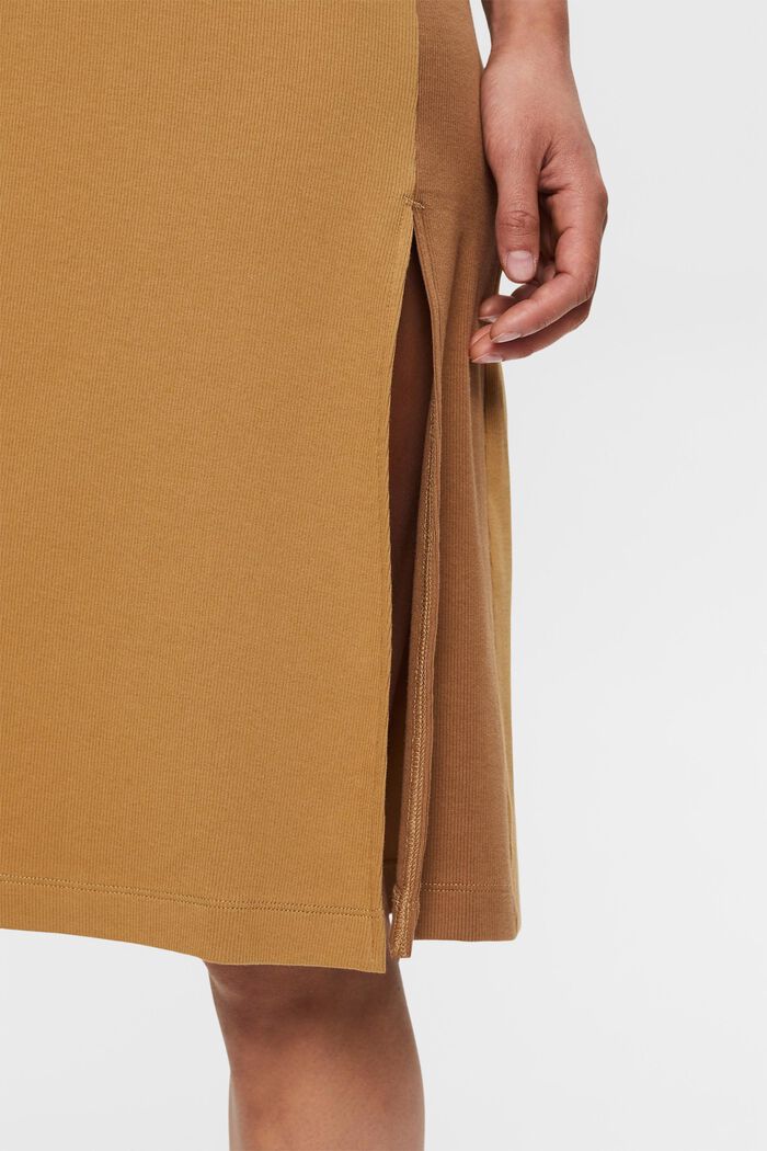 Ribbed jersey midi dress, stretch cotton, TOFFEE, detail image number 2