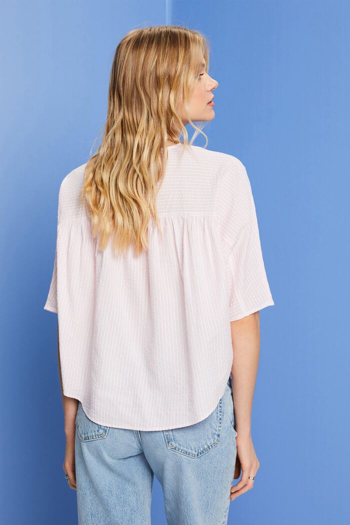 Textured short-sleeve blouse, LIGHT PINK, detail image number 3