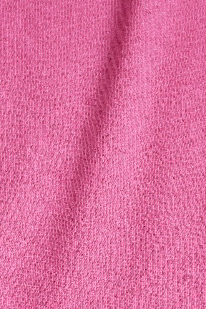 Linen blend: T-shirt with a tiny print, PINK, detail image number 4