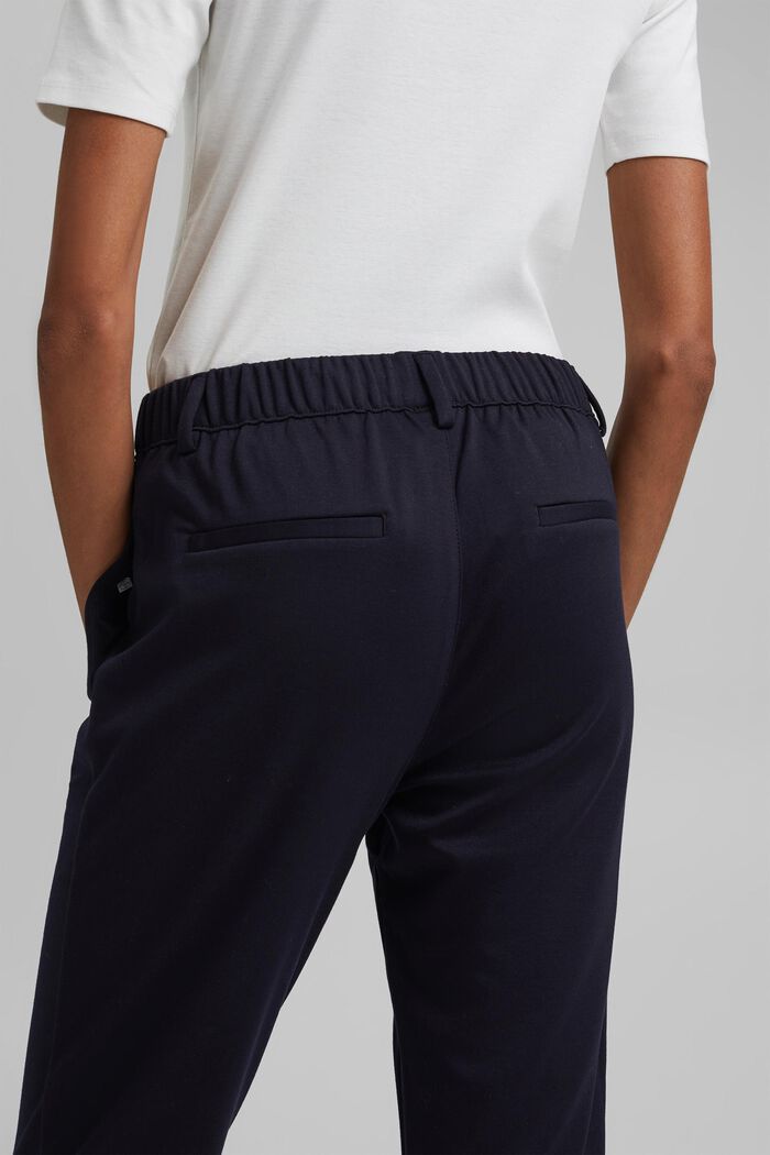 Stretch trousers with an elasticated waistband, DARK BLUE, detail image number 5