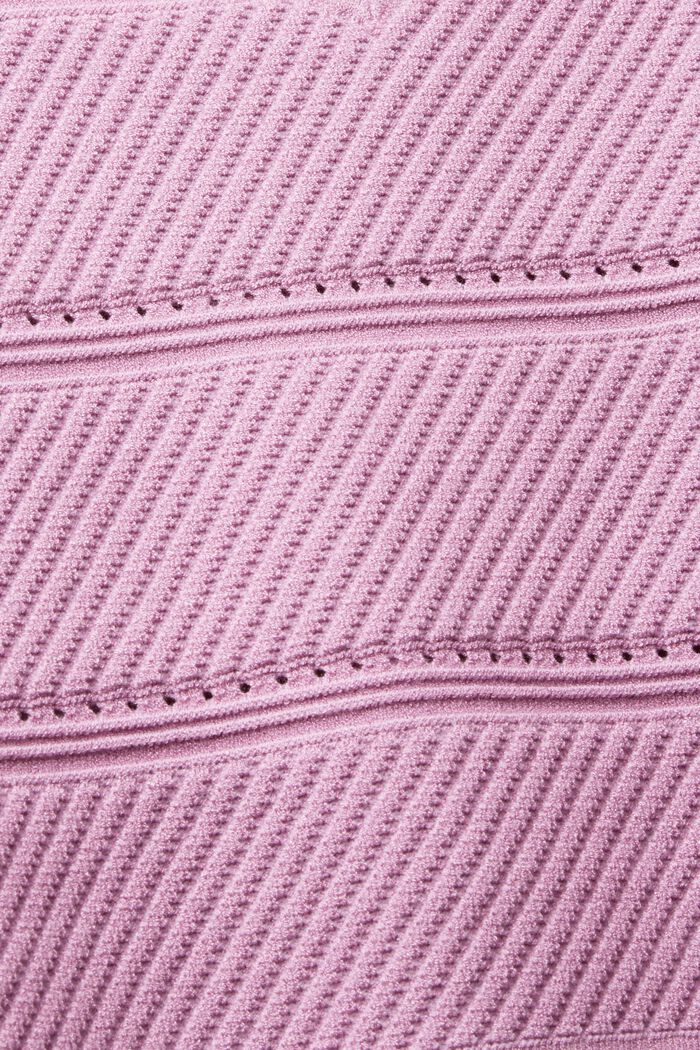 Cropped top in a textured knit, LILAC, detail image number 4