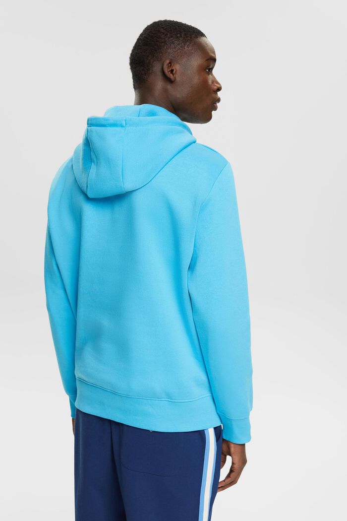 Hooded sweatshirt made of recycled material, TURQUOISE, detail image number 3