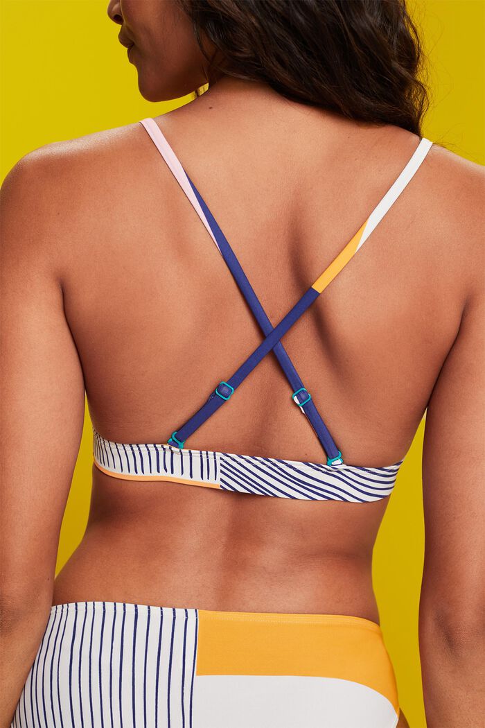 Padded bikini top in pattern mix design, SAND, detail image number 3