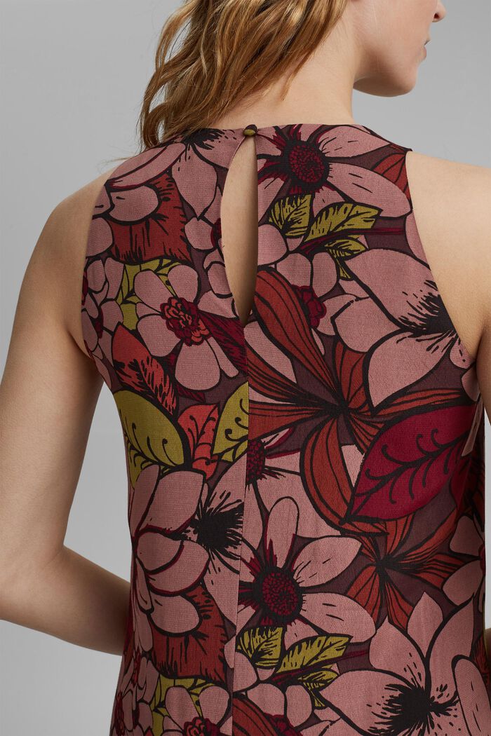 Floral maxi dress with LENZING™ ECOVERO™, TERRACOTTA, detail image number 5