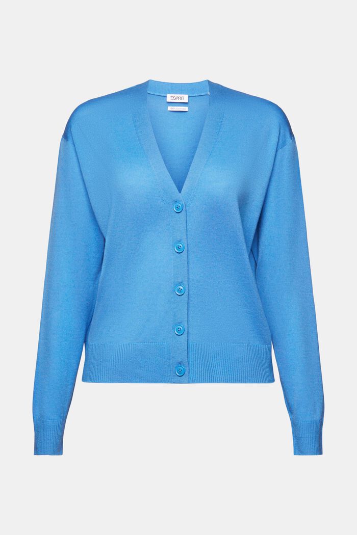 Marled Cashmere Cardigan, BLUE, detail image number 6