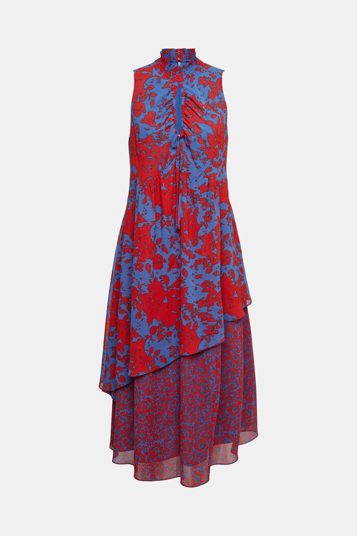 Layered chiffon dress, RED, detail image number 6