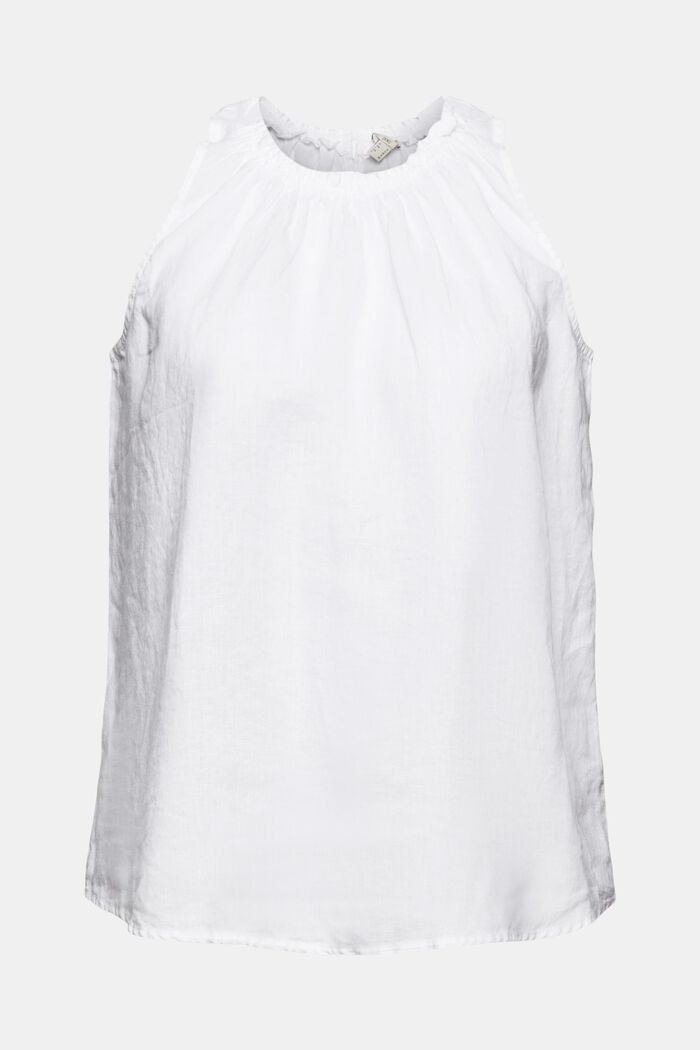 Top made of 100% linen, WHITE, detail image number 2