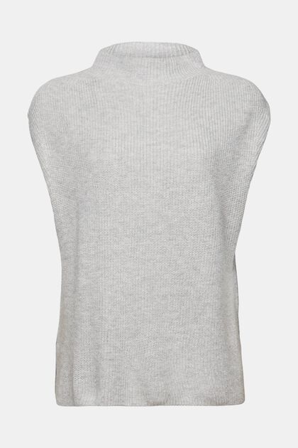 Wool Blend Rib-Knit Vest