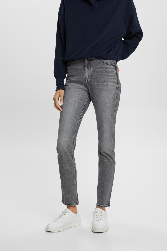 High-rise retro slim fit jeans, GREY MEDIUM WASHED, detail image number 0