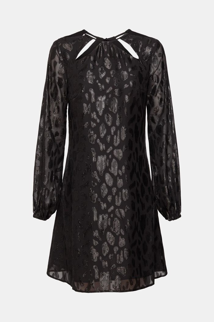 Patterned dress with glitter effect, BLACK, detail image number 5