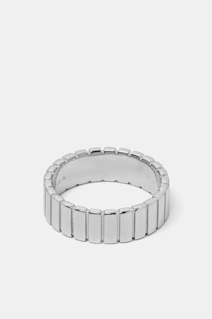 Ribbed ring, sterling silver