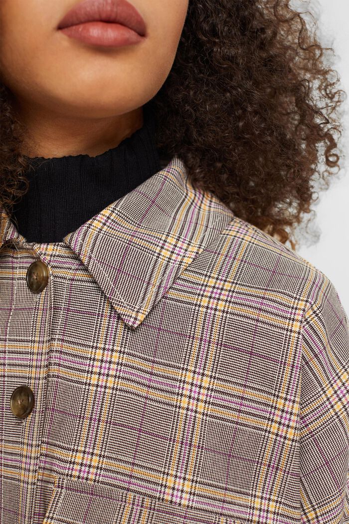 Checked shacket, BEIGE, detail image number 4