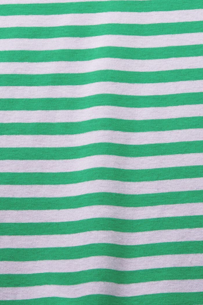 Logo-Print Striped Cotton T-Shirt, GREEN, detail image number 6