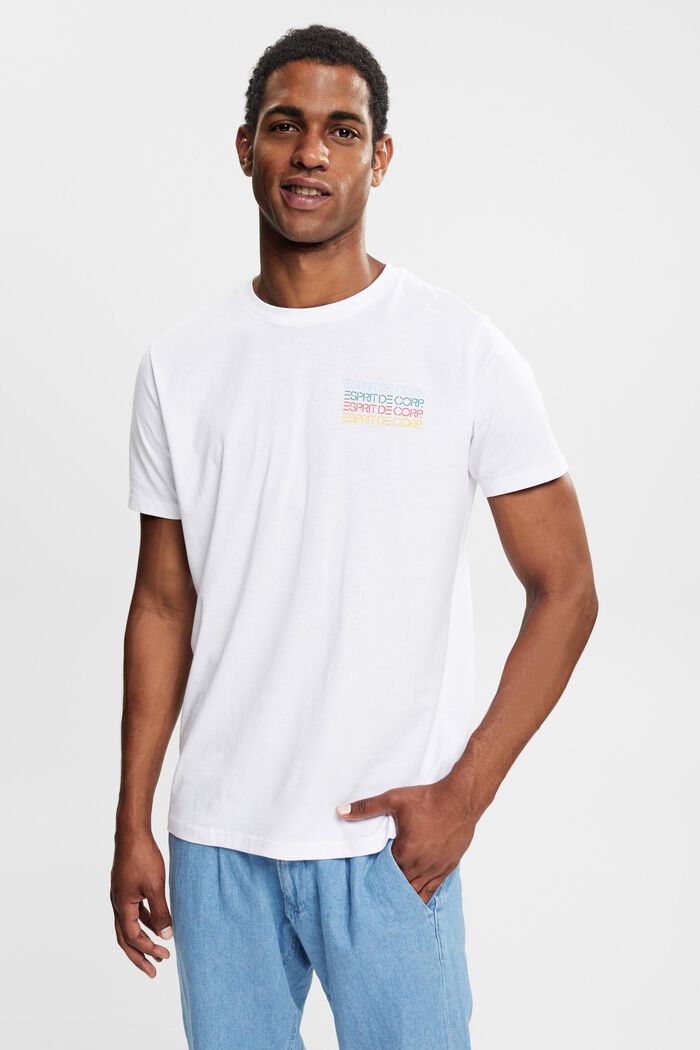 Jersey T-shirt with colourful logo print