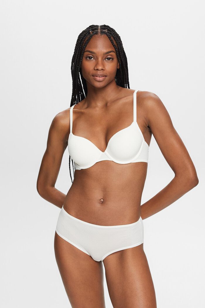 Padded Underwire Microfiber Bra, OFF WHITE, detail image number 0