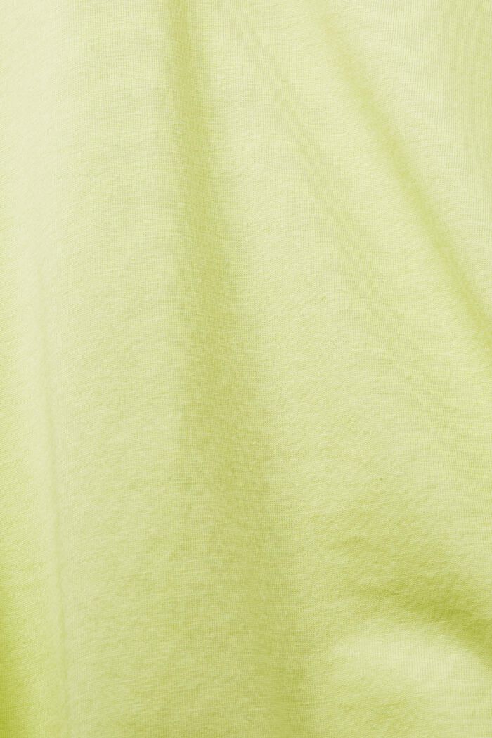 Cropped oversize t-shirt, 100% cotton, LIME YELLOW, detail image number 5