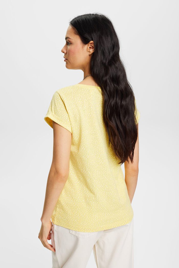 T-shirt with all-over pattern, LIGHT YELLOW, detail image number 3