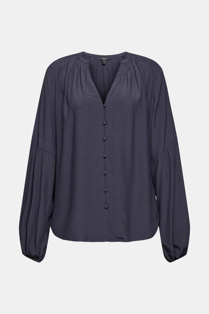 Blouse with a cup-shaped neckline, ANTHRACITE, detail image number 6