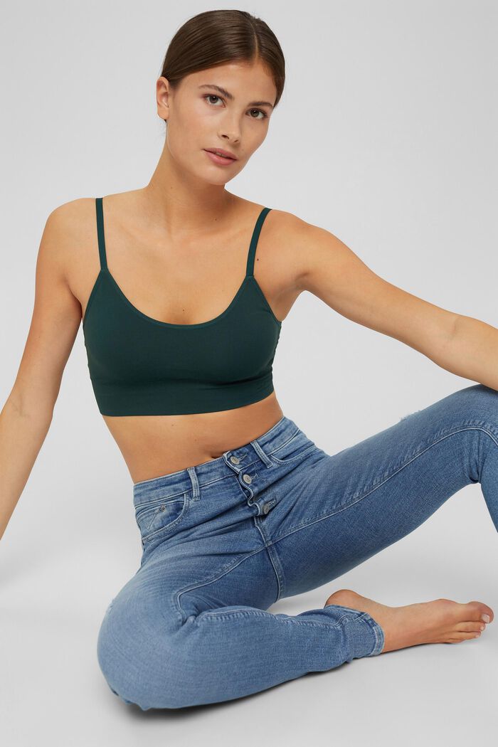 Recycled: padded crop top