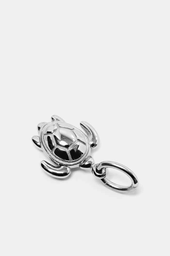 Turtle Stainless Steel Charm, SILVER, detail image number 1