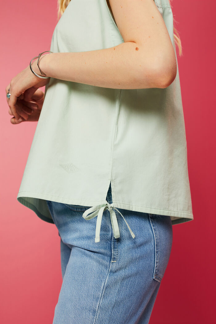 Sleeveless blouse, 100% cotton, CITRUS GREEN, detail image number 2