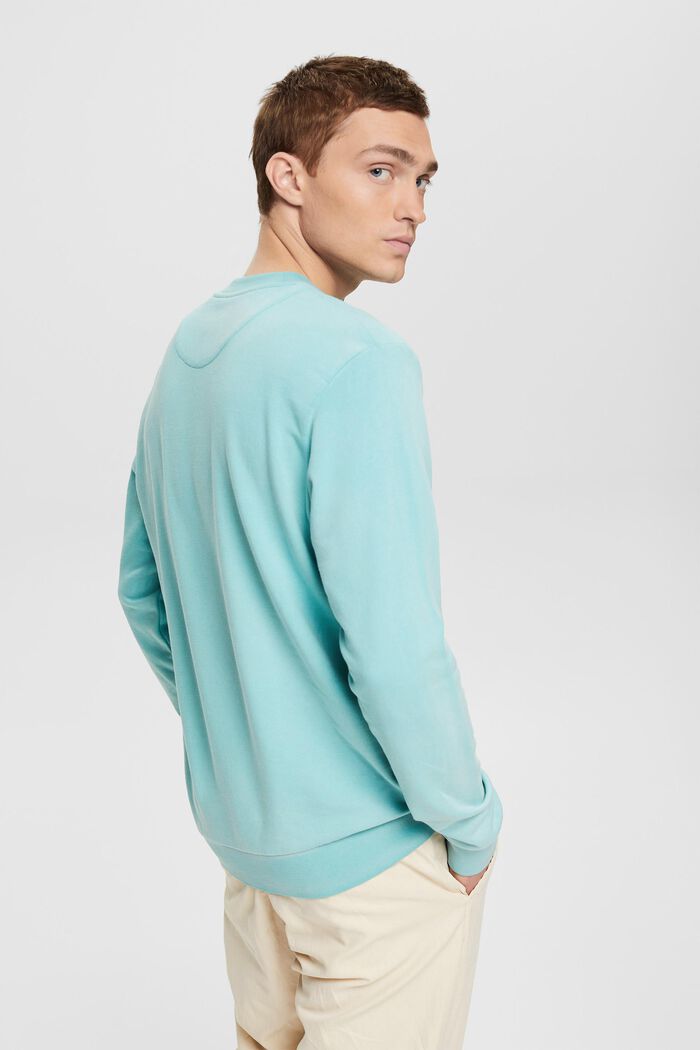 Made of recycled material: sweatshirt with a logo appliqué, LIGHT TURQUOISE, detail image number 3