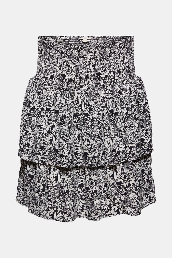 Mini flounce skirt made of LENZING™ ECOVERO™, BLACK, detail image number 6