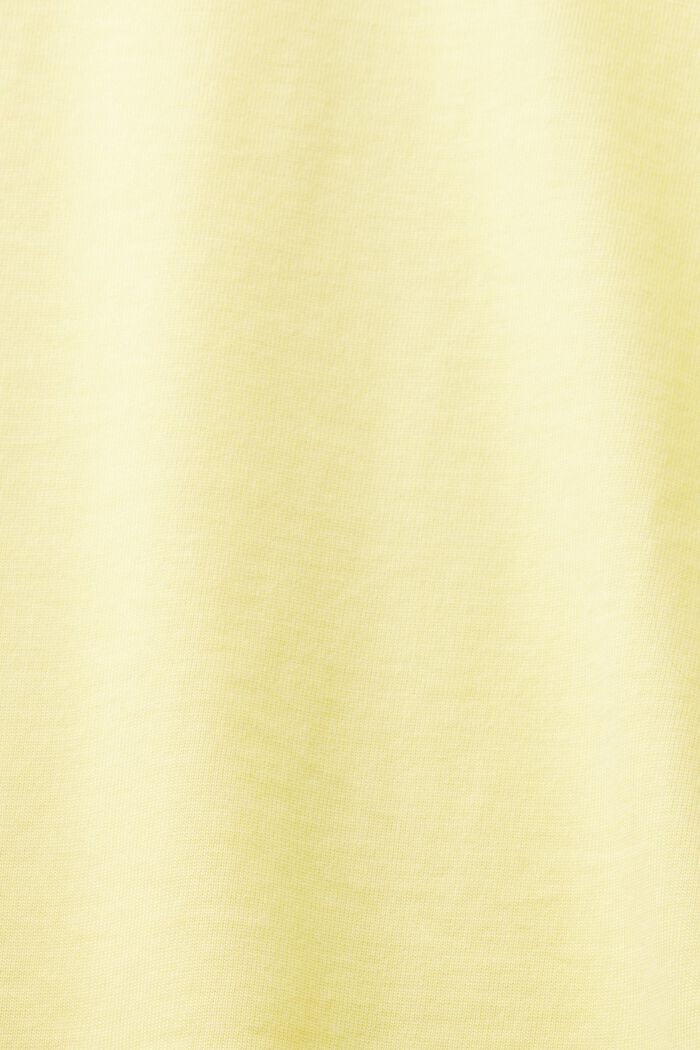 Unisex Printed Pima Cotton T-Shirt, PASTEL YELLOW, detail image number 7