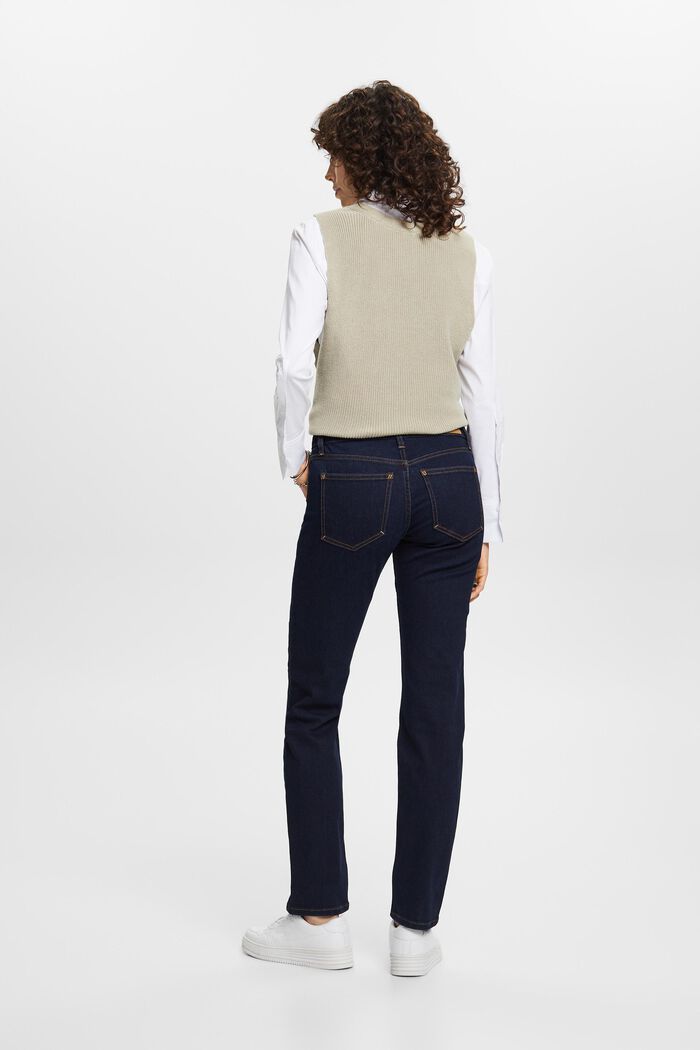 Straight leg stretch jeans, cotton blend, BLUE RINSE, detail image number 3