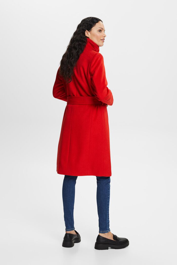 Recycled: wool blend coat with cashmere, RED, detail image number 3