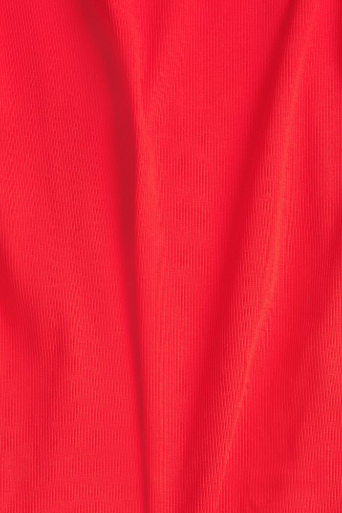 Ribbed top with wavy edging, organic cotton, RED, detail image number 4