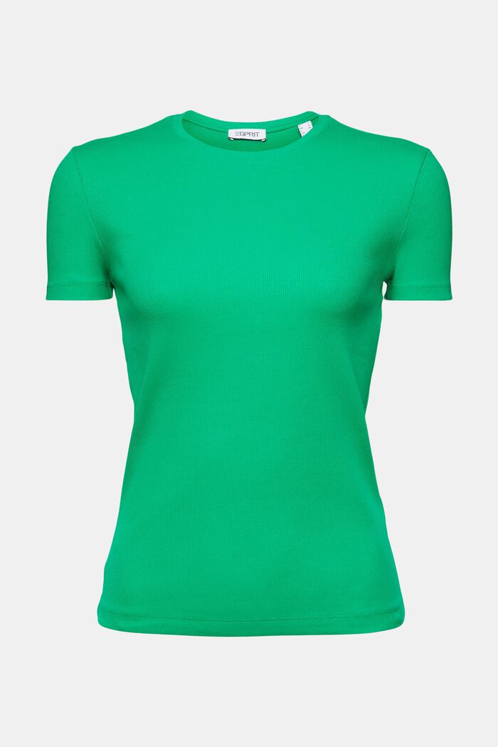 Cotton-Jersey Crewneck T-Shirt, GREEN, detail image number 6