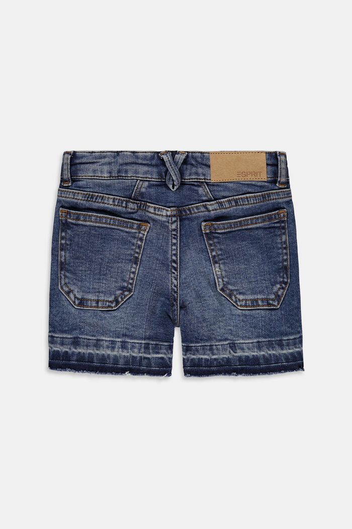 Cotton denim shorts with an adjustable waistband, BLUE MEDIUM WASHED, detail image number 1