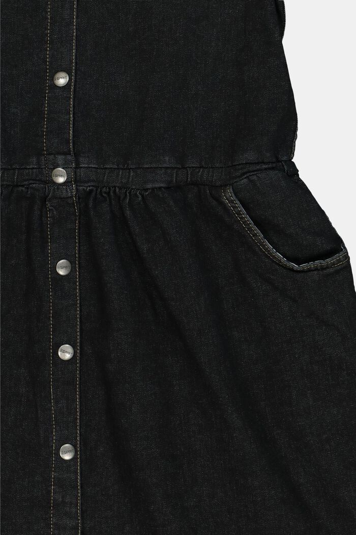 Cotton denim dress, BLACK DARK WASHED, detail image number 2