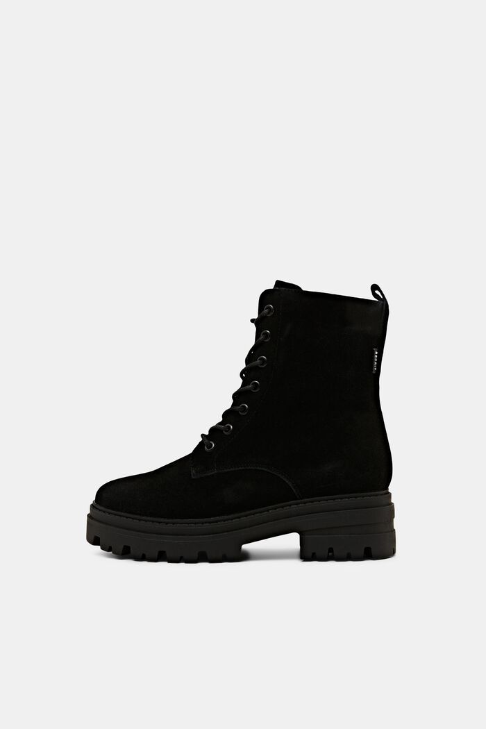 Suede Lace-Up Boots, BLACK, detail image number 0